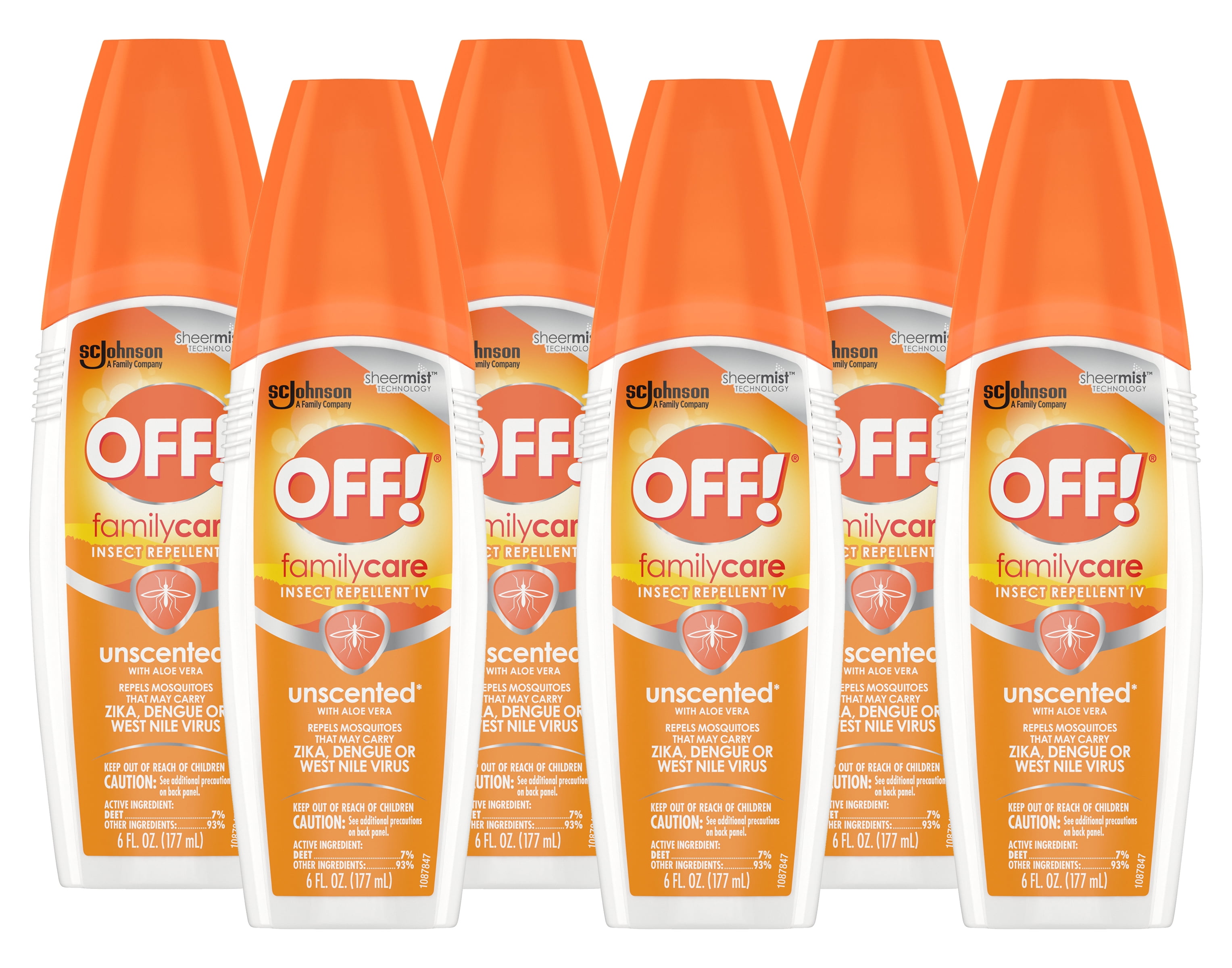 OFF! FamilyCare Insect Repellent IV, Unscented, 6 oz Pack 6