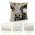thumbnail image 4 of Qinduosi Smilayrd Farm Animal Farmhouse Pillow Covers Oil Painting Lovely Cow with Decor Throw Pillow Case Linen Rustic Country Animal Cushion Cover Outdoor for Sofa Inch (Cow), 4 of 5