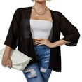 thumbnail image 1 of AMERTEER Veste en Chiffon Transparent pour Femmes Couverture Décontractée Hauts Légers Cardigans de Plage Blouse Châle, 1 of 6