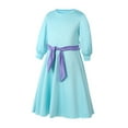 thumbnail image 2 of MEZZALL Robe Longue Abaya pour Bébé Fille avec Hijab Floral Robe à Manches Longues Classique Robe d'Été pour Tout-Petit, Bleu, 3-4 Ans, 2 of 7