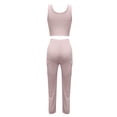 thumbnail image 6 of Two Piece Outfits for Women Workout Sets Ribbed Tank Tops Cargo Legging Running Gym Yoga Clothes Khaki, M, 6 of 7