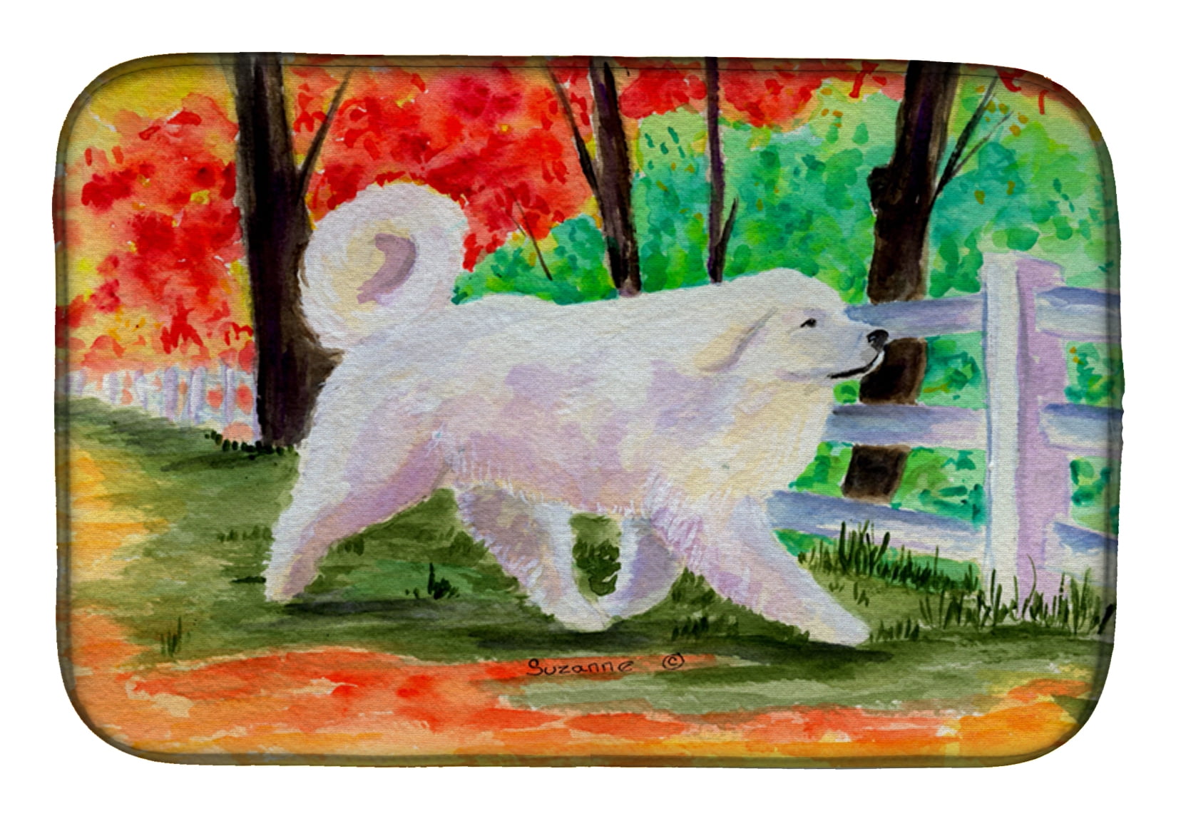 Great Pyrenees Dish Drying Mat