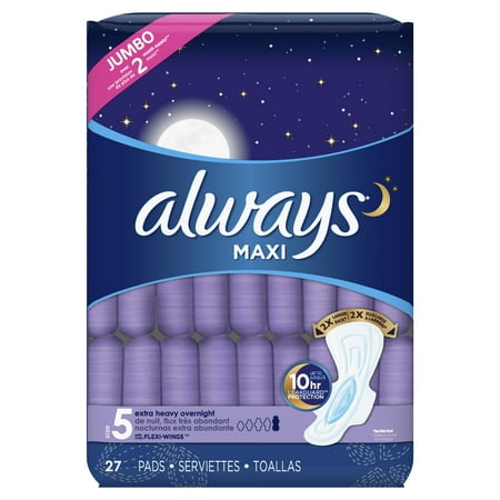 overnight pads wings always personal care heavy extra