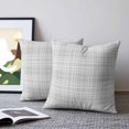 thumbnail image 2 of Pillow Covers 24x24 Set of 2, Buffalo Plaid Throw Pillow Covers Decorative Couch Cushion Cover, Modern Gray Farmhouse Gingham Striped Microfiber Soft Square Pillowcases for Bedroom Living Room Sofa, 2 of 9