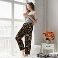 thumbnail image 4 of Uemuo Red Chili Pattern Women's Wide Leg Palazzo Lounge Pants with Pockets Light Weight Loose Comfy Casual Pajama Pants-Small, 4 of 9