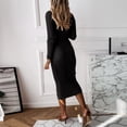 thumbnail image 3 of Womens Long Sleeve V Neck Knitted Pencil Dress Long Dress Ladies Dress Party Dress Summer Work Dresses for Women Petite Summer Dresses Dress Casual Short Womens Floral Maxi Dress High Low Dress for, 3 of 4
