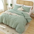 thumbnail image 5 of SPRINDAY King Size Comforter Set For Adult, 3 Piece Sage Green Bedding Comforter Sets For All Season, 5 of 8