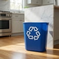 thumbnail image 2 of Pack of 4 Blue 3.5 Gallon/14 quart/13.25 L Small Recycling Bins - Plastic Deskside Wastebaskets with Recycling Symbol for Home, Office, Kitchen, 2 of 5