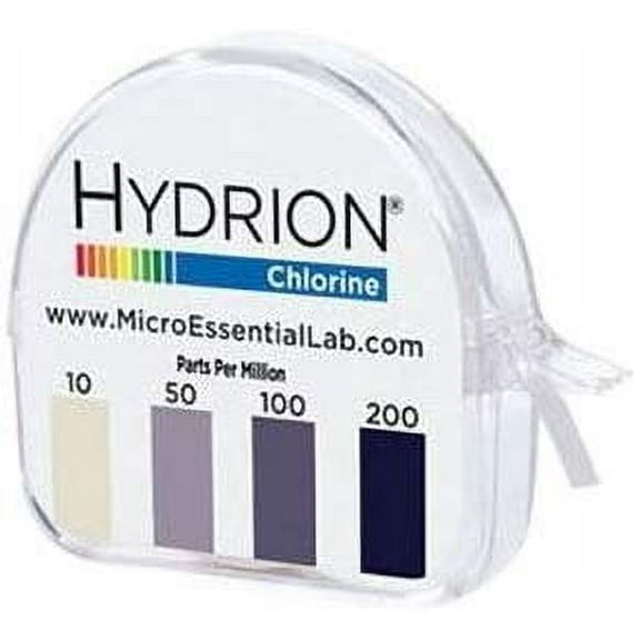 Micro Essential Lab CM-240 Hydrion Chlorine Dispenser 10-200 PPM Test Roll Plus Extra Roll 200 Tests