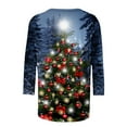 thumbnail image 5 of Aloohaidyvio Christmas Tops,Womens Christmas Printed Round Neck Long Sleeve Top T-Shirt Long Sleeve Round Neck Top Shirt, 5 of 5