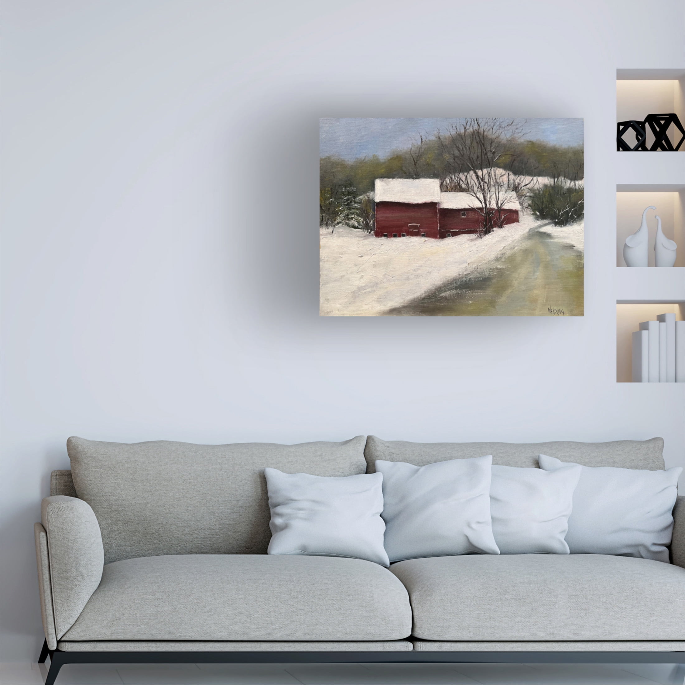 Trademark Fine Art Marilyn Wendling  Winter Homestead II Canvas Wall Art
