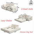 thumbnail image 3 of TICOZE 78.7 Inch Multi-Functional Foldable Sofa Bed, 3-in-1 Green Teddy Fabric Foam-Filled Sleeper Sofa for Living Room, Guest Bed, and Playroom, 3 of 12