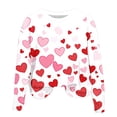 thumbnail image 4 of Jsaierl Chandails en Molleton pour Femmes Saint-Valentin Mignons Imprimé Cœur Chandails en Molleton Tendance Chandail Col Rond Décontracté Manches Longues pour Femmes, 4 of 4