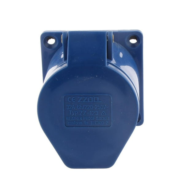 Enchufe de de 32 a Y Toma de Superficie en ángulo 220-250V a Prueba de Agua 2P + E shamjiam Enchufe de 3 clavijas