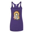 thumbnail image 2 of Wild Bobby Betty Boop Good Vibes Only Betty Boop Tri-Blend Racerback Tank Top, Purple Rush, Small, 2 of 5