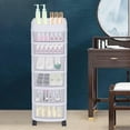 thumbnail image 5 of 6-Drawer Plastic Storage Cart, Rolling Storage Cart with 6 Drawers & Organizer Top, White Storage Drawer Cart, Drawer Organizer Carts for Home Office Bedroom, 5 of 9