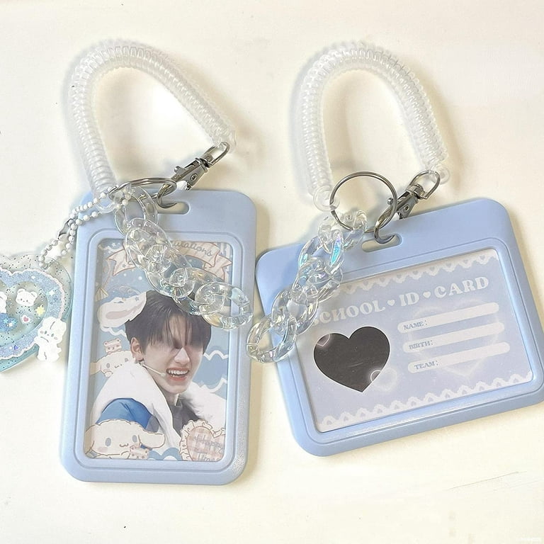 Lovely Heart Love Photocard Holder Keychain Kpop Idol Photo Id