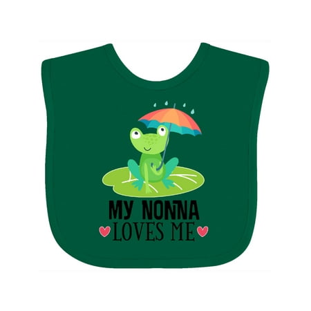 

Inktastic My Nonna Loves Me Grandchild Frog Gift Baby Boy or Baby Girl Bib