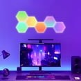 thumbnail image 1 of Feltree Hexagonal RGB Wall Light Panels with Music Sync, Smart Color Changing Mood Lighting Kit for Bedroom Game Room Background, DIY Home Decor Lighting, 1 of 7