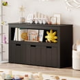 thumbnail image 2 of Costway Storage Cabinet 3 Drawer Chest with Wheels Large Storage Cube Shelf Black, 2 of 10