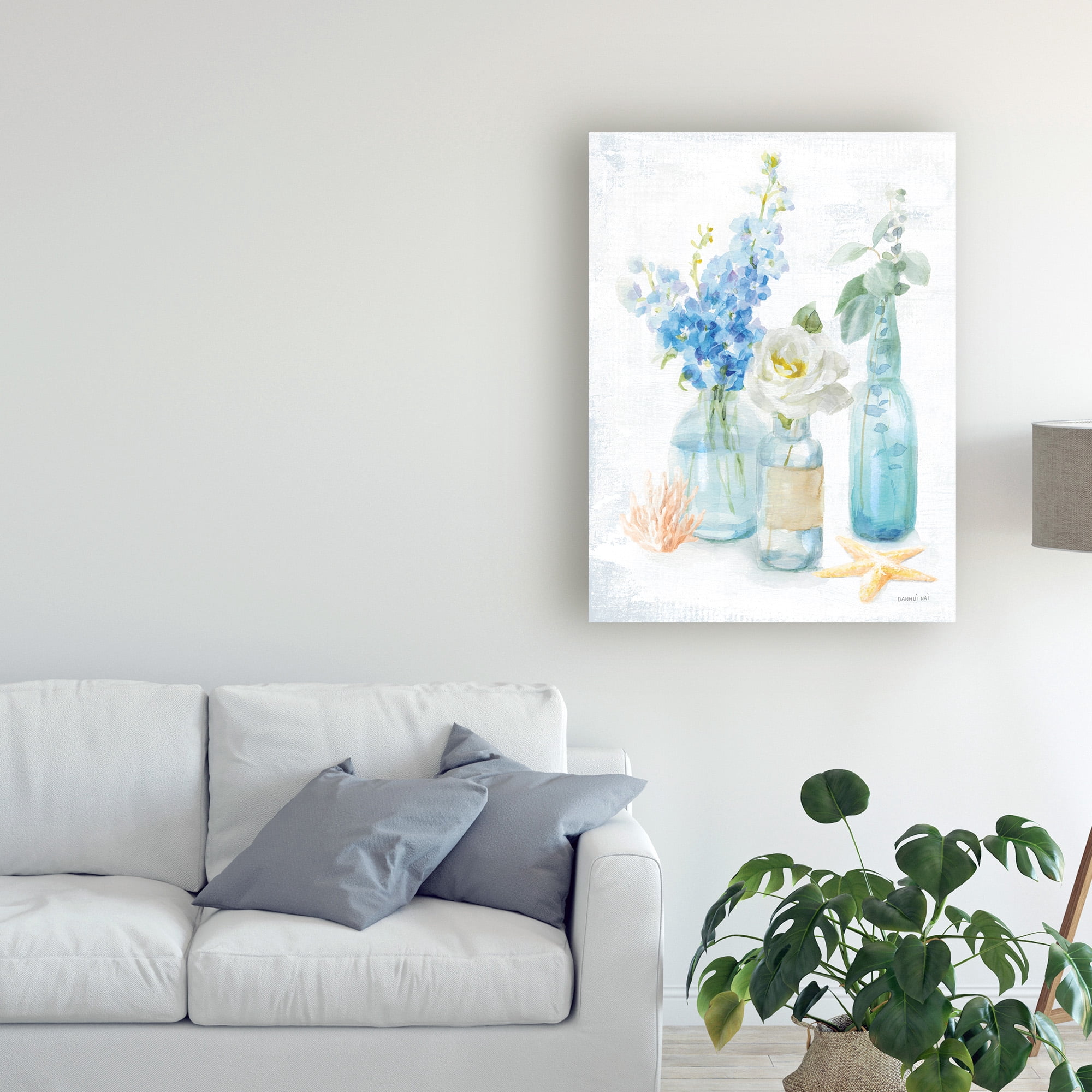 Trademark Fine Art 'Beach Cottage Florals II' Canvas Art by Danhui Nai