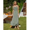 thumbnail image 2 of Vestido GRACE KARIN 2025 de verano floral boho maxi verde talla L, 2 of 8
