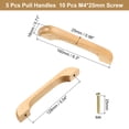 thumbnail image 2 of Uxcell 5 Pack U Shaped Beech Wood 5.04" Hole Spacing Cabinets Drawer Pulls Handles, 2 of 6