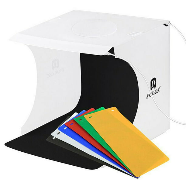 Mini Photo Light Box,Photo Shooting Tent kit,Portable Folding Photography Light Tent kit with 20pcs LED Light + 6 Kinds Color Backgrounds for Small Size - Walmart.com