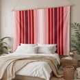 thumbnail image 3 of Red Vertical Striped Large Tapestry for Bedroom Wall Hanging Tapestry,Farmhouse Minimalist Abstract Lines Ceiling Backdrop Tapestries Poster Blanket Wall Decor for Teens Room Living Room 100" x 59", 3 of 8