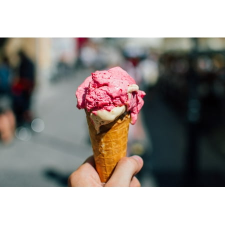 Pictures Ice Cream Cones - LAMINATED POSTER Dessert Cone Strawberry Food Ice Cream Poster Print 24 x 36