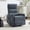 Blue, variant on NEW Heat Massage Manual Recliner Chair with Rocker and Swivel in Fabric for Living Room, Green