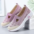 thumbnail image 4 of BADHUB Women's Orthopedic Sneakers Breathable Soft Shoes Casual Mesh Slip On Women's Woven Orthopedic Breathable Soft Shoes Purple 39, 4 of 6