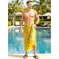 thumbnail image 4 of HAPPY BAY Men's Standard Casual Sarong Long Pareo Beach Wrap One Size Butter, Mandala Summer Vacation Aloha, 4 of 5