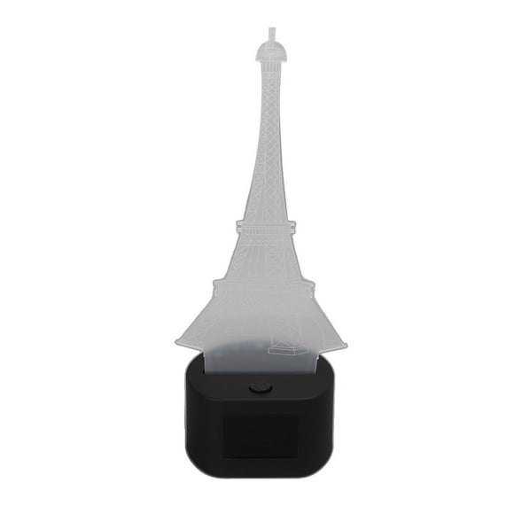 Acrylic Night Light, 9 Ringtones Colorful Dimming Multi Function Eiffel Tower 3D Lamp Backlight For Office For Bedroom