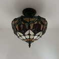 thumbnail image 4 of Enjoy Decor Lamps 12-Inch Tiffany Ceiling Light, 2-Light, Bronze, Corded Electric, Bedroom, Indoor, Stained Glass, 4 of 4
