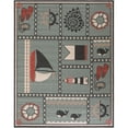 thumbnail image 2 of Unique Loom Outdoor Coastal Collection Area Rug - Nautiscape (7' 10" x 10' Rectangle Blue/Red), 2 of 9
