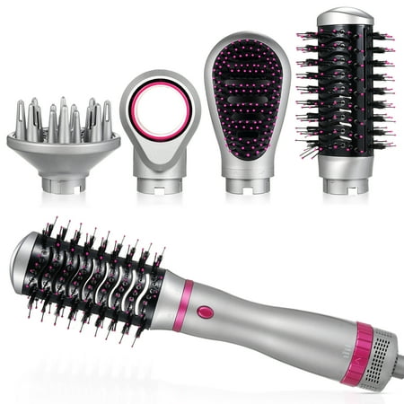 OWSOO Electric hot air comb, Four in one Hair Dryer and Styling Brush, Home Use Straight Hair and Curly Hair Comb, Blow Dryer Comb