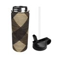thumbnail image 3 of 18 Oz Insulated Sports Bottle, Outdoor Sports Gym Handheld Portable Casual Stainless Steel Water Bottle, Straw With Lid Argyle Plaid Khaki_3, 3 of 9