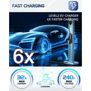 Level 2 EV Charger - Portable 32A EV Chargers NEMA 14-50 with 25ft Cable, Adjustable Current/Delay Charging for Electric Car Charger