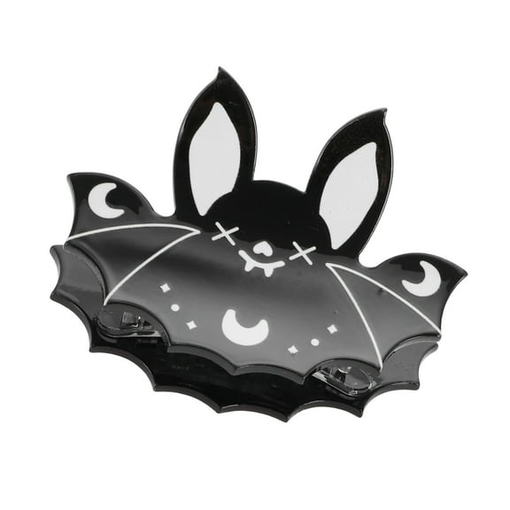 Vocoste 1 Pc Halloween Bat Style Hair Clips Hairdo Clip for Women for Girls Black White