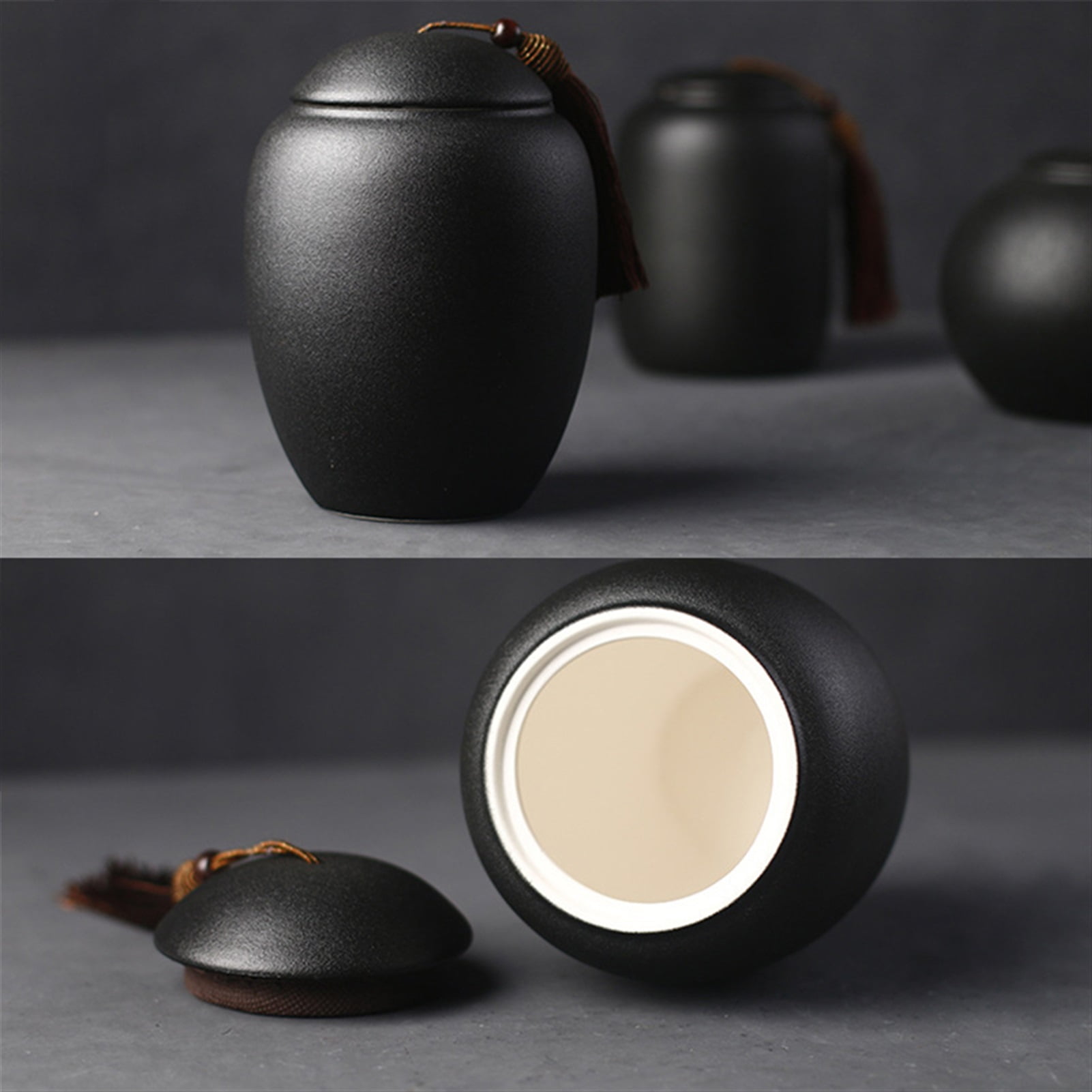 Black Ceramics Ash Urn Sealed Cremation Funeral Ashes Keepsake Small Animals Pet Dog Cat Memorial Suitable Burial