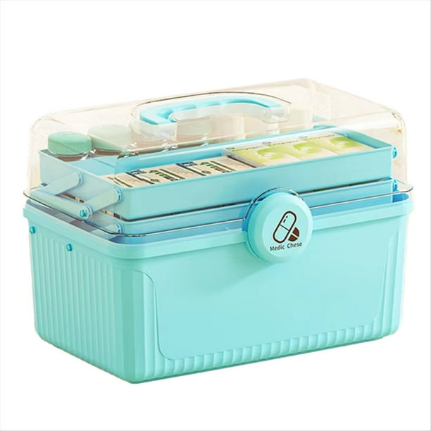 Caja Organizadora de Medicamentos Portátil de Múltiples , Kit de Almacenamiento de Gran Capacidad con Compartimentos de Clasificación B