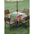 thumbnail image 4 of Outdoor Tablecloth with Umbrella Hole for Patio/Picnic/Party/Camping, Colorful Hands Print Waterproof Table Cloth Square Cover Washable, Cartoon Cute Funny Love Heart Beige (54"x 54"), 4 of 8