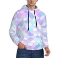 thumbnail image 2 of Rateoe Rainbow Scales Pattern Mens Hoodie, Pullover Hooded Sweatshirt, Kangaroo Pocket Hoodie Ideal for Daily Wear, Travel and Home-X-Large, 2 of 7