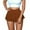 Coffee, variant on Aocisk Solid Color Mini Pleated Skirt for Women A Line High Waist Flared Skirt with Zipper Casual Stretch Short Skirts Black M