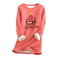 thumbnail image 1 of LSLJS Hauts Thermiques pour Femmes, Hauts à Manches Longues Chauds en Peluche Épaissie à Col Rond avec Imprimé de Noël pour Femmes, 1 of 2