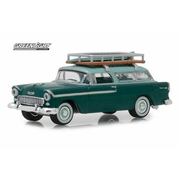 1955 Chevy Nomad, Green - Greenlight 29930B/48 - 1/64 scale Diecast Model Toy Car