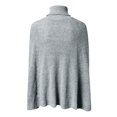 thumbnail image 7 of VISALY High Neck Sweaters Tunic Sweatshirt Fall Winter Turtleneck Sweater Fashion Chunky Knit Cape Wrap Sweaters Pullover Jumper Tops Oversized Sweatshirt Soft Sweaters Hoodies Pullover Grey Xl, 7 of 7