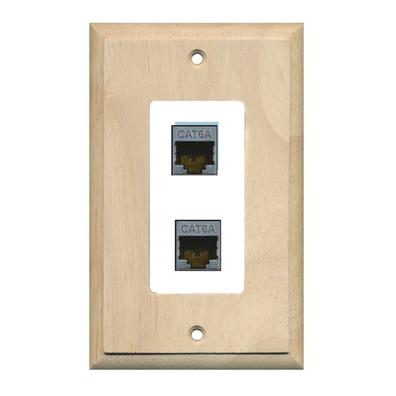 Ultra Spec Cables 2 Port Custom Keystone Wall Plate Unfinished Wood - Inner