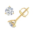 thumbnail image 2 of 1 Carat 4-Prong Set Diamond Stud Earrings in 14K Yellow Gold, 2 of 6
